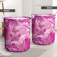 Polynesia Breast Cancer Awareness Laundry Basket Think Pink Ribbon Polynesian Butterflies LT14 - Polynesian Pride