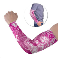 Personalised Polynesia Breast Cancer Awareness Arm Sleeves Think Pink Ribbon Polynesian Butterflies LT14 Set of 2 Pink - Polynesian Pride