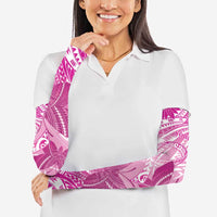 Personalised Polynesia Breast Cancer Awareness Arm Sleeves Think Pink Ribbon Polynesian Butterflies LT14 - Polynesian Pride