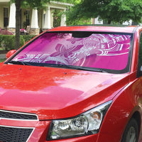 Polynesia Breast Cancer Awareness Auto Sun Shade Think Pink Ribbon Polynesian Butterflies LT14 - Polynesian Pride