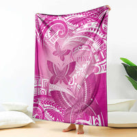 Polynesia Breast Cancer Awareness Blanket Think Pink Ribbon Polynesian Butterflies LT14 - Polynesian Pride