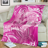 Polynesia Breast Cancer Awareness Blanket Think Pink Ribbon Polynesian Butterflies LT14 - Polynesian Pride