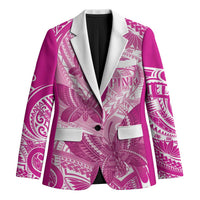 Personalised Polynesia Breast Cancer Awareness Blazer Think Pink Ribbon Polynesian Butterflies LT14 Unisex Pink - Polynesian Pride