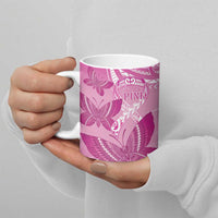 Personalised Polynesia Breast Cancer Awareness Ceramic Mug Think Pink Ribbon Polynesian Butterflies LT14 - Polynesian Pride