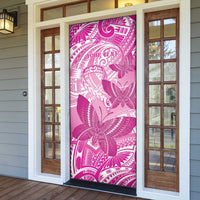 Personalised Polynesia Breast Cancer Awareness Door Cover Think Pink Ribbon Polynesian Butterflies LT14 - Polynesian Pride