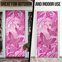 Personalised Polynesia Breast Cancer Awareness Door Cover Think Pink Ribbon Polynesian Butterflies LT14 - Polynesian Pride