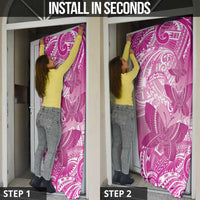 Personalised Polynesia Breast Cancer Awareness Door Cover Think Pink Ribbon Polynesian Butterflies LT14 - Polynesian Pride