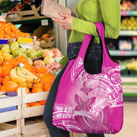 Polynesia Breast Cancer Awareness Grocery Bag Think Pink Ribbon Polynesian Butterflies LT14 - Polynesian Pride