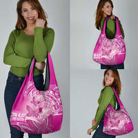 Polynesia Breast Cancer Awareness Grocery Bag Think Pink Ribbon Polynesian Butterflies LT14 - Polynesian Pride
