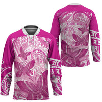 Personalised Polynesia Breast Cancer Awareness Hockey Jersey Think Pink Ribbon Polynesian Butterflies LT14 - Polynesian Pride
