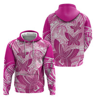 Personalised Polynesia Breast Cancer Awareness Hoodie Think Pink Ribbon Polynesian Butterflies LT14 - Polynesian Pride