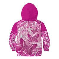Personalised Polynesia Breast Cancer Awareness Kid Hoodie Think Pink Ribbon Polynesian Butterflies LT14 - Polynesian Pride