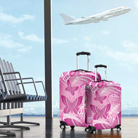 Polynesia Breast Cancer Awareness Luggage Cover Think Pink Ribbon Polynesian Butterflies LT14 - Polynesian Pride