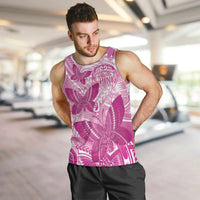 Personalised Polynesia Breast Cancer Awareness Men Tank Top Think Pink Ribbon Polynesian Butterflies LT14 Pink - Polynesian Pride