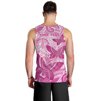 Personalised Polynesia Breast Cancer Awareness Men Tank Top Think Pink Ribbon Polynesian Butterflies LT14 - Polynesian Pride