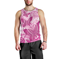 Personalised Polynesia Breast Cancer Awareness Men Tank Top Think Pink Ribbon Polynesian Butterflies LT14 - Polynesian Pride