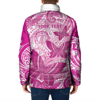 Personalised Polynesia Breast Cancer Awareness Padded Jacket Think Pink Ribbon Polynesian Butterflies LT14 - Polynesian Pride