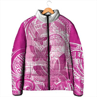 Personalised Polynesia Breast Cancer Awareness Padded Jacket Think Pink Ribbon Polynesian Butterflies LT14 - Polynesian Pride