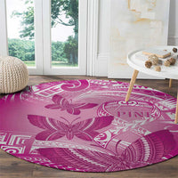 Polynesia Breast Cancer Awareness Round Carpet Think Pink Ribbon Polynesian Butterflies LT14 - Polynesian Pride