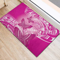Polynesia Breast Cancer Awareness Rubber Doormat Think Pink Ribbon Polynesian Butterflies LT14 - Polynesian Pride