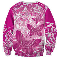 Personalised Polynesia Breast Cancer Awareness Sweatshirt Think Pink Ribbon Polynesian Butterflies LT14 - Polynesian Pride