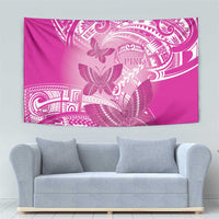 Polynesia Breast Cancer Awareness Tapestry Think Pink Ribbon Polynesian Butterflies LT14 - Polynesian Pride