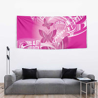 Polynesia Breast Cancer Awareness Tapestry Think Pink Ribbon Polynesian Butterflies LT14 - Polynesian Pride