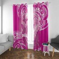 Polynesia Breast Cancer Awareness Window Curtain Think Pink Ribbon Polynesian Butterflies LT14 With Grommets Pink - Polynesian Pride