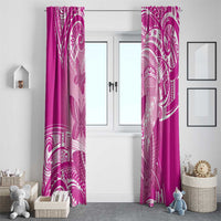 Polynesia Breast Cancer Awareness Window Curtain Think Pink Ribbon Polynesian Butterflies LT14 - Polynesian Pride