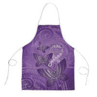 Polynesia Lupus Awareness Month Apron Warrior Purple Ribbon Polynesian Butterflies LT14 Purple - Polynesian Pride