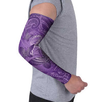 Personalised Polynesia Lupus Awareness Month Arm Sleeves Warrior Purple Ribbon Polynesian Butterflies LT14 - Polynesian Pride