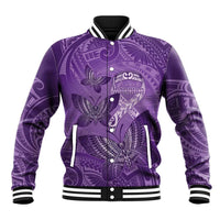 Personalised Polynesia Lupus Awareness Month Baseball Jacket Warrior Purple Ribbon Polynesian Butterflies LT14 Unisex Purple - Polynesian Pride