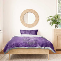Polynesia Lupus Awareness Month Bedding Set Warrior Purple Ribbon Polynesian Butterflies LT14 - Polynesian Pride