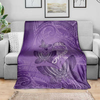 Polynesia Lupus Awareness Month Blanket Warrior Purple Ribbon Polynesian Butterflies LT14 - Polynesian Pride