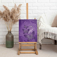 Polynesia Lupus Awareness Month Canvas Wall Art Warrior Purple Ribbon Polynesian Butterflies LT14 - Polynesian Pride
