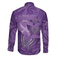 Personalised Polynesia Lupus Awareness Month Family Matching Short Sleeve Bodycon Dress and Hawaiian Shirt Warrior Purple Ribbon Polynesian Butterflies