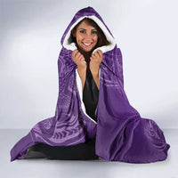 Polynesia Lupus Awareness Month Hooded Blanket Warrior Purple Ribbon Polynesian Butterflies LT14 - Polynesian Pride