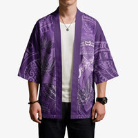 Personalised Polynesia Lupus Awareness Month Kimono Warrior Purple Ribbon Polynesian Butterflies LT14 - Polynesian Pride