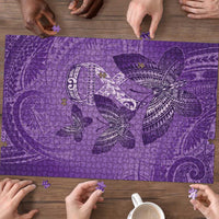 Polynesia Lupus Awareness Month Puzzle Warrior Purple Ribbon Polynesian Butterflies LT14 - Polynesian Pride