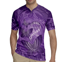 Personalised Polynesia Lupus Awareness Month Rugby Jersey Warrior Purple Ribbon Polynesian Butterflies LT14 - Polynesian Pride