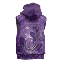Personalised Polynesia Lupus Awareness Month Sleeveless Zip Hoodie Warrior Purple Ribbon Polynesian Butterflies LT14 - Polynesian Pride