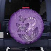 Polynesia Lupus Awareness Month Spare Tire Cover Warrior Purple Ribbon Polynesian Butterflies LT14 No hole Purple - Polynesian Pride