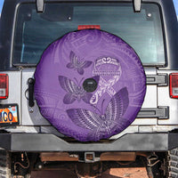 Polynesia Lupus Awareness Month Spare Tire Cover Warrior Purple Ribbon Polynesian Butterflies LT14 Purple - Polynesian Pride