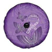 Polynesia Lupus Awareness Month Spare Tire Cover Warrior Purple Ribbon Polynesian Butterflies LT14 - Polynesian Pride