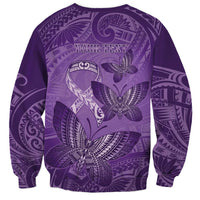 Personalised Polynesia Lupus Awareness Month Sweatshirt Warrior Purple Ribbon Polynesian Butterflies LT14 - Polynesian Pride
