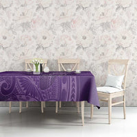 Polynesia Lupus Awareness Month Tablecloth Warrior Purple Ribbon Polynesian Butterflies LT14 - Polynesian Pride