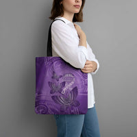 Polynesia Lupus Awareness Month Tote Bag Warrior Purple Ribbon Polynesian Butterflies LT14 - Polynesian Pride