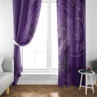 Polynesia Lupus Awareness Month Window Curtain Warrior Purple Ribbon Polynesian Butterflies LT14 - Polynesian Pride