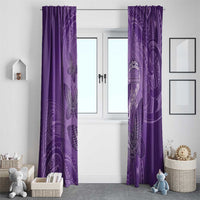 Polynesia Lupus Awareness Month Window Curtain Warrior Purple Ribbon Polynesian Butterflies LT14 - Polynesian Pride