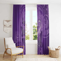 Polynesia Lupus Awareness Month Window Curtain Warrior Purple Ribbon Polynesian Butterflies LT14 - Polynesian Pride